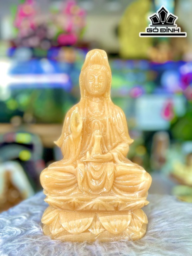 Tượng Mẹ Quan Âm Đá Ngọc Hoàng Long Cao 25 (cm)