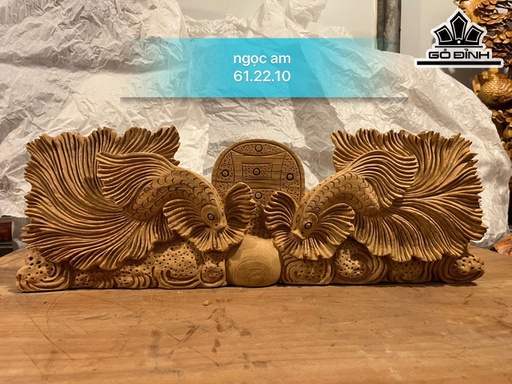 Tượng Cá Xiêm Gỗ Ngọc Am Ngang 61 Cao 22 Sâu 10 (cm)