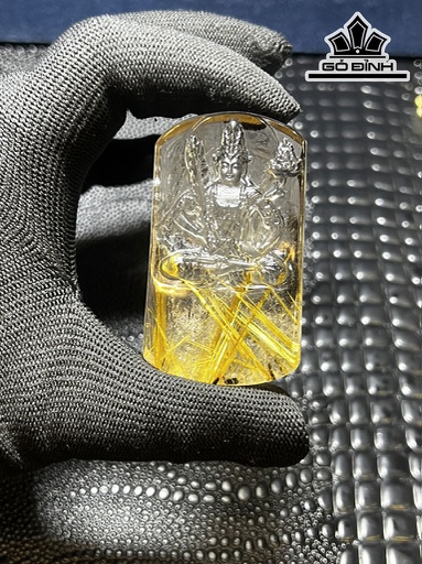 Mặt Dây Chuyền Đá Thạch Anh Tóc Vàng Cao 58,6 Ngang 34 Sâu 13,8 (mm) 55gr