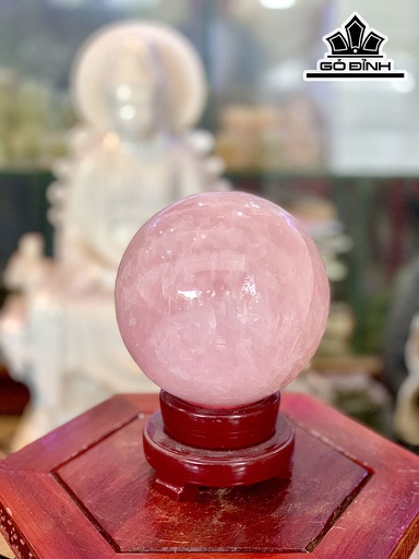 Bi Cầu Đá Thạch Anh Hồng Đường Kính 12 (cm) 2.95kg