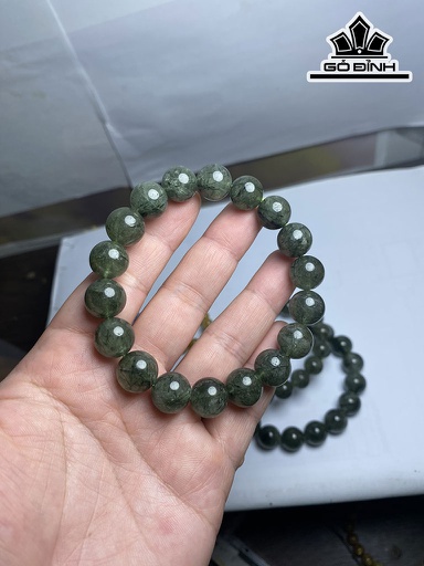 Vòng Tay Đá Thạch Anh Tóc Xanh Đường Kính Hạt 12 (mm)