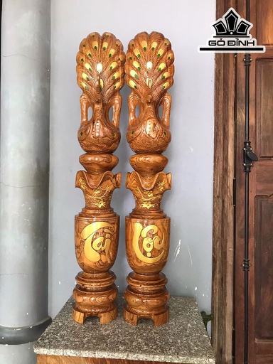 Lục Bình Chim Công Gỗ Cẩm Cao 118 Rộng 20 (cm)