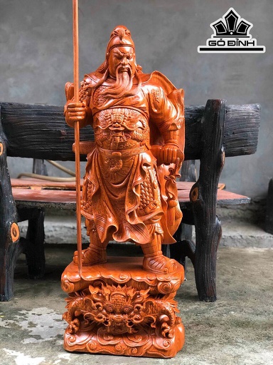 Tượng Quan Công Gỗ Hương Cao 60 Ngang 23 Sâu 15 (cm)