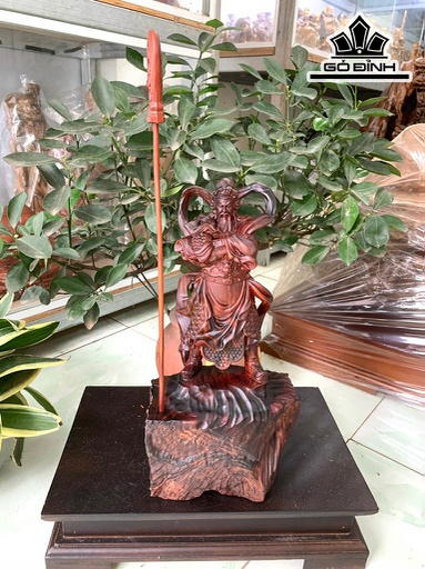 Tượng Quan Công Gỗ Trắc Cao 30 Ngang 13 Sâu 11 (cm)