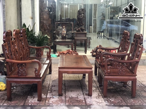 Bộ Ghế Gỗ Gỗ Hương Dài 115 Rộng 55 Cao 49 (cm)
