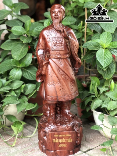 Tượng Trần Quốc Tuấn Gỗ Cẩm Cao 61 Ngang 20 Sâu 15 (cm)