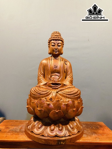 Tượng Phật Tổ Gỗ Hương Cao 60 Ngang 33 Sâu 32 (cm)