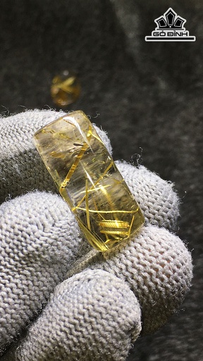 Trụ Đá Thạch Anh Tóc Vàng Cao 24,8 Ngang 12 (mm) 6,8gr