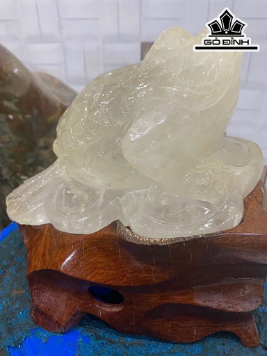 Tác Phẩm Thiền Thư Đá Thạch Anh Trắng Cao 18 Ngang 16 (cm) 3kg