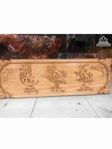 Tranh Chữ Phúc Lộc Thọ Gỗ Pơ Mu  Rộng 40 Dài 120 Dày 4 (cm)