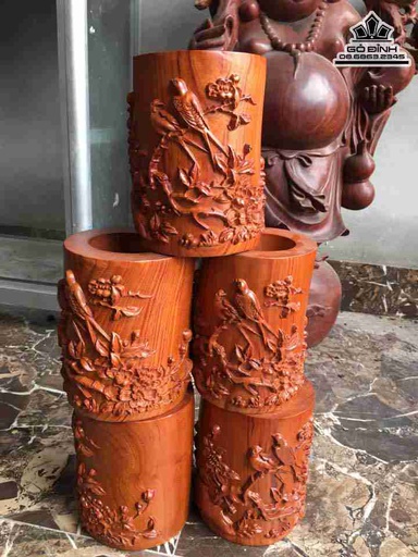 Hộp Bút Gỗ Hương Nam Phi Cao 18 Đưởng Kính 13 (cm) Cao 18 Đưởng Kính 13 (cm)
