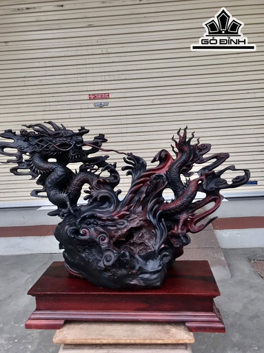 Tượng Rồng ( Nhất Long) Gỗ Trắc Cao 45 Ngang 75 Sâu 23 (cm)