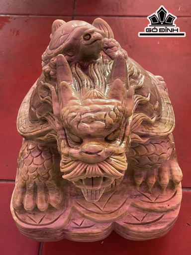 Tác Phẩm Long Quy Đá Serpentine Cao 39 Ngang 25 Sâu 35 (cm)