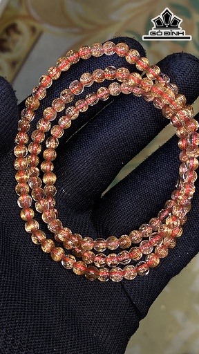 Chuỗi Đá Thạch Anh Tóc Vàng Đường Kính Hạt 4,6 (mm) 18gr