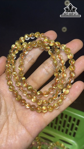 Chuỗi Đá Thạch Anh Tóc Vàng Đường Kính Hạt 6,1 (mm) 30.5gr