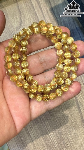 Chuỗi Đá Thạch Anh Tóc Vàng Đường Kính Hạt 7 (mm) 39.6gr