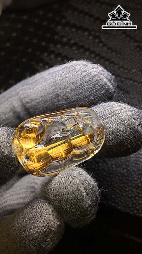 Mặt Dây Chuyền Đá Thạch Anh Tóc Nâu Cao 28 Ngang 18,2 Sâu 7,8 (mm) 5,5gr