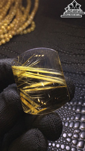 Mặt Dây Chuyền Đá Thạch Anh Tóc Vàng Cao 39,3 Ngang 28,9 Sâu 13,1 (mm) 26,7gr