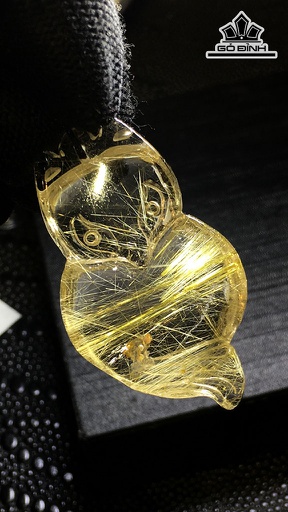 Mặt Dây Chuyền Đá Thạch Anh Tóc Vàng Cao 46,2 Ngang 26,9 Sâu 10,6 (mm) 18,5gr