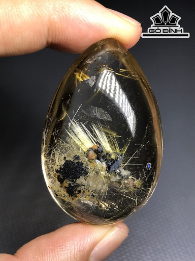 Mặt Dây Chuyền Đá Thạch Anh Tóc Vàng Cao 49,7 Ngang 32,5 Sâu 19,4 (mm) 37,7gr