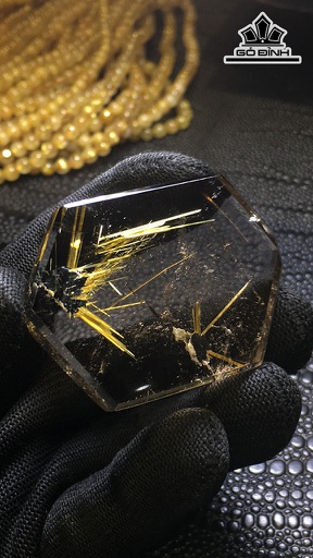 Mặt Dây Chuyền Đá Thạch Anh Tóc Vàng Cao 54,6 Ngang 38 Sâu 11,2 (mm) 48,2gr