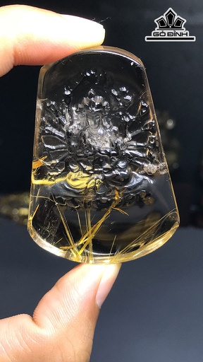 Mặt Dây Chuyền Đá Thạch Anh Tóc Vàng Cao 59,2 Ngang 42 Sâu 12 (mm) 47,7gr