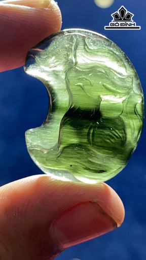 Mặt Dây Chuyền Đá Thạch Anh Tóc Xanh Cao 30 Ngang 23,5 Sâu 9,5 (mm) 8,4gr