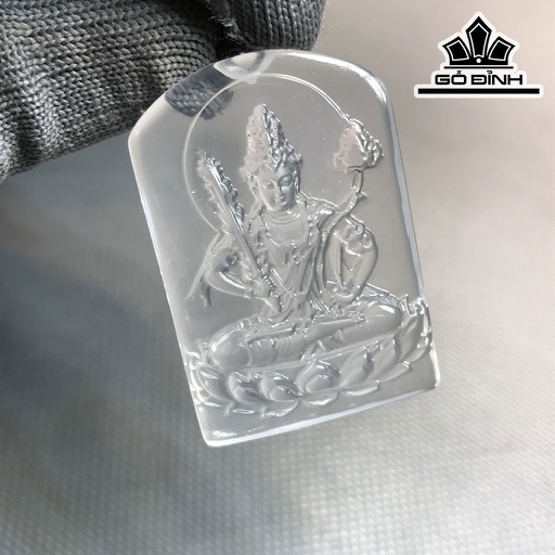 Mặt Dây Chuyền Đá Thạch Anh Trắng Cao 47,1 Ngang 31,7 Sâu 8,8 (mm) 25gr