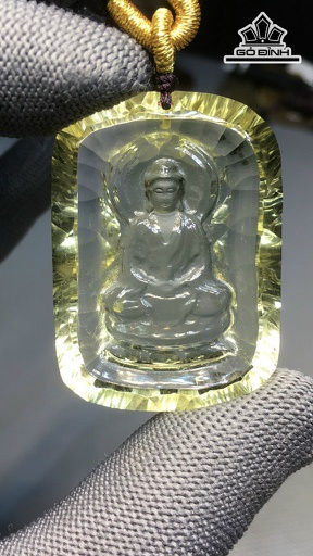 Mặt Dây Chuyền Đá Thạch Anh Vàng Cao 44 Ngang 31 Sâu 14 (mm) 32gr