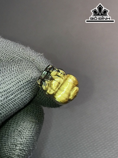 Mặt Dây Chuyền Tỳ Hưu Đá Thạch Anh Tóc Vàng Cao 16 Ngang 12,6 Sâu 10,2 (mm) 4,8gr