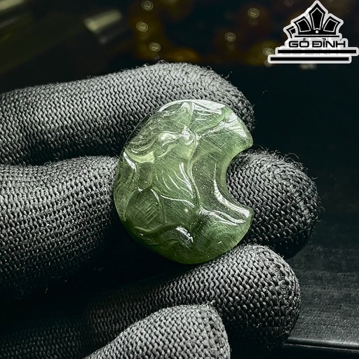 Mặt Dây Chuyền Thạch Anh Tóc Xanh Cao 28,5 Ngang 24 Sâu 10,5 (mm) 8,5gr