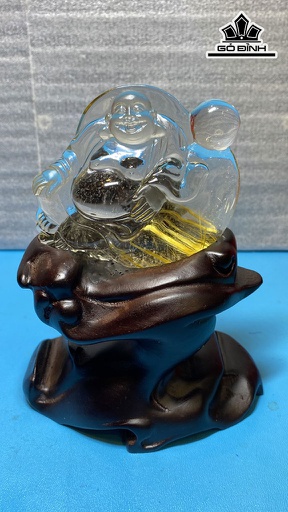 Tượng Di Lặc Đá Thạch Anh Tóc Vàng Cao 77 Ngang 72 Sâu 26,8 (mm) 186gr