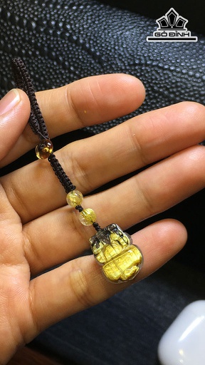 Tỳ Hưu Đá Thạch Anh Tóc Vàng Cao 15,9 Ngang 13 Sâu 10 (mm) 4,6gr