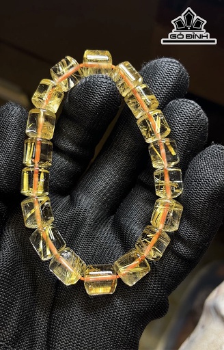 Vòng Tay Đá Thạch Anh Tóc Vàng Đường Kính Hạt 9,7 (mm) 35.5gr