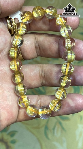 Vòng Tay Đá Thạch Anh Tóc Vàng Đường Kính Hạt 9,9 (mm) 25gr