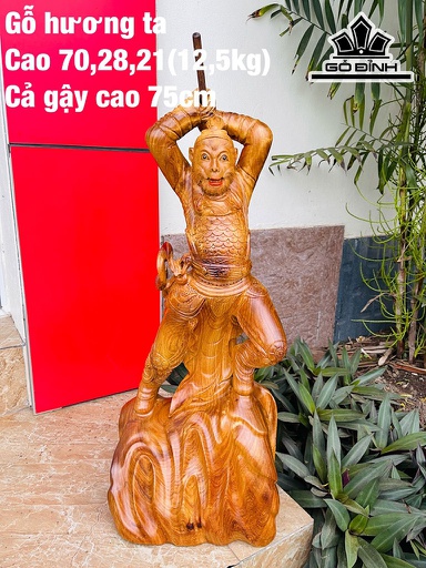 Tề Thiên Đại Thánh Gỗ Hương Cao 70 Ngang 28 Sâu 21 (cm)