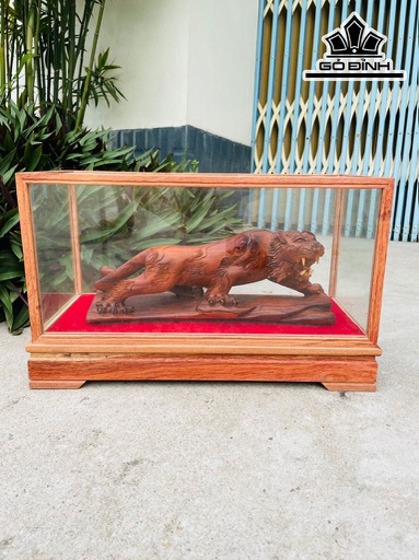 Tượng Hổ Phong Thủy Gỗ Sưa Cao 12 Ngang 33 Sâu 11 (cm)
