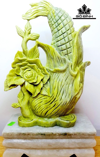 Tác Phẩm Cây Bắp Đá Serpentine Cao 39 Ngang 23 (cm) 19kg