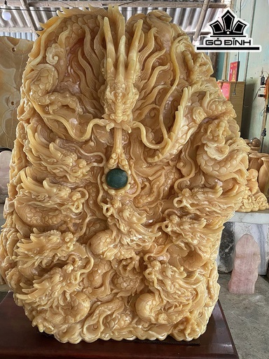 Tác Phẩm Cửu Long Đá Ngọc Hoàng Long Cao 168 Ngang 79 (cm)