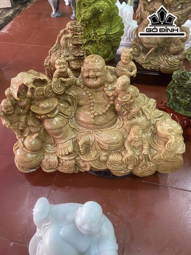 Tượng Di Lặc Đá Canxit Cao 48 Ngang 82 (cm)