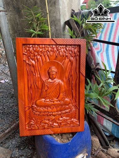 Tranh Phật Thích Ca Gỗ Hương Cao 50 Ngang 35 (cm)