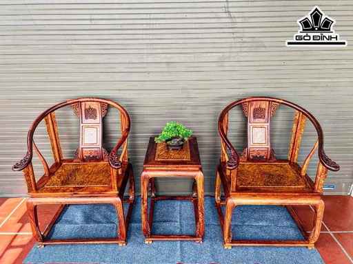 Bộ Minh Đế Gỗ Hương Mặt Nu Ngọc Am Cao 95 Ngang 70 Sâu 60 (cm)