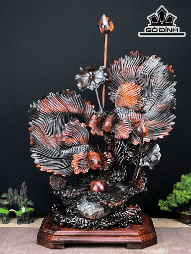 Tượng Cá Xiêm Gỗ Trắc Cao 84 Ngang 57 Sâu 33 (cm)