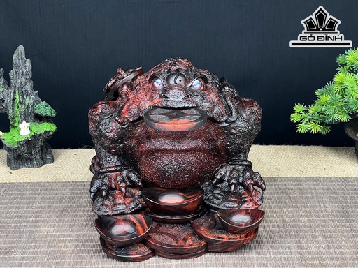 Tượng Thiềm Thừ Gỗ Trắc Cao 19 Ngang 31 Sâu 21 (cm)