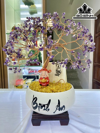 Cây Tài Lộc Đá Thạch Anh Cao 40 (cm)