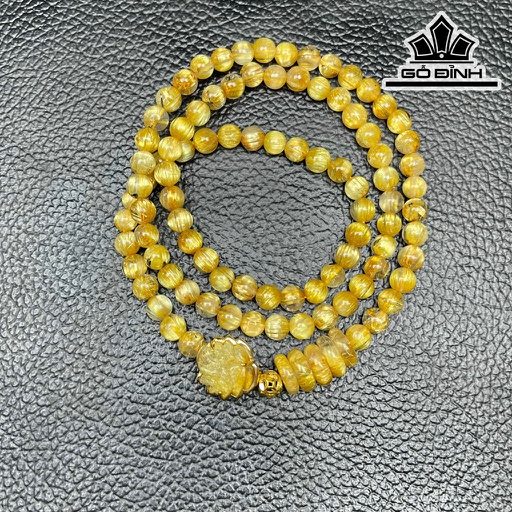 Chuỗi Đá Thạch Anh Tóc Vàng Đường Kính Hạt 5,7 (mm)