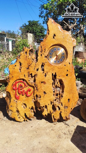 Tranh Đồng Hồ Chữ Phúc Gỗ Xá Xị Cao 106 Ngang 76 Sâu 8,5 (cm)