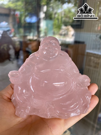 Di Lặc Đá Thạch Anh Hồng Cao 10 Ngang 9 Sâu 6 (cm) 6kg