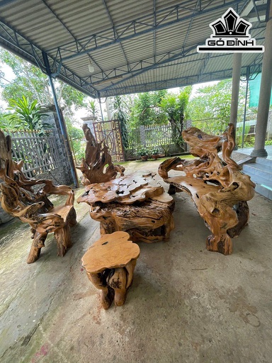 Bộ Bàn Gỗ Trai Dài 180 Ngang 160 (cm)