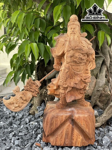 Tượng Quan Công Gỗ Ngọc Am Cao 30 Ngang 11 Sâu 9 (cm)